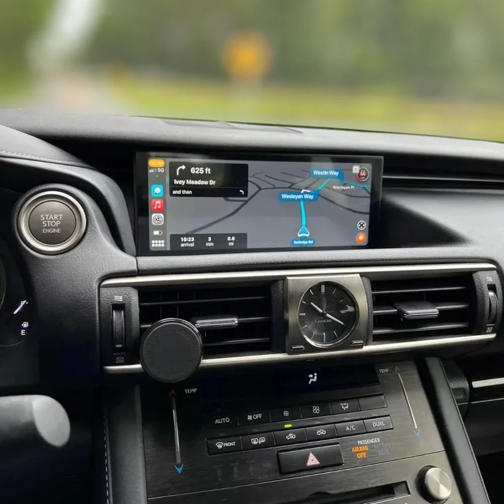Lexus IS with waze navigation in Android multimedia screen