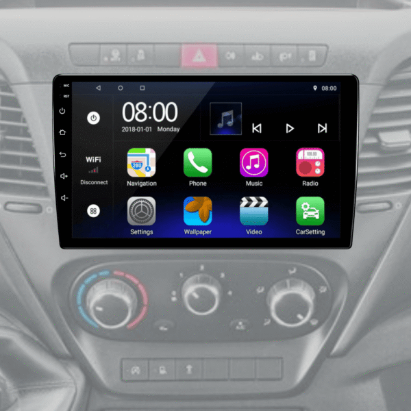 Iveco Daily multimedija puikiai suderinta su automobilio interjeru. Liečiamas ekranas ir android operacinė sistema.